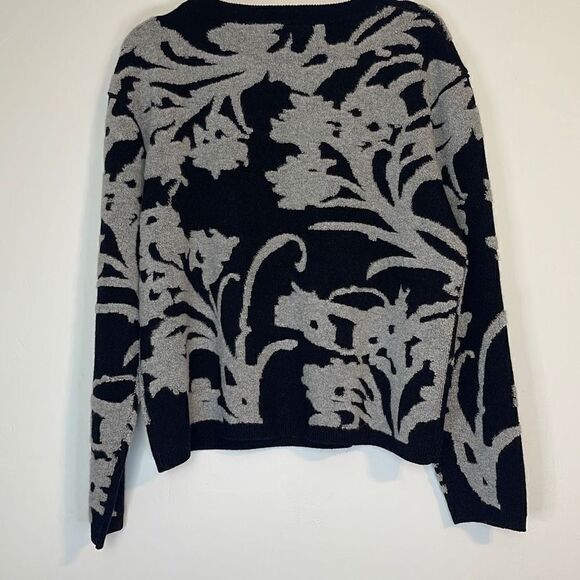 The Cashmere Project Floral Jaquard Crewneck Sweater L - Picture 4 of 6